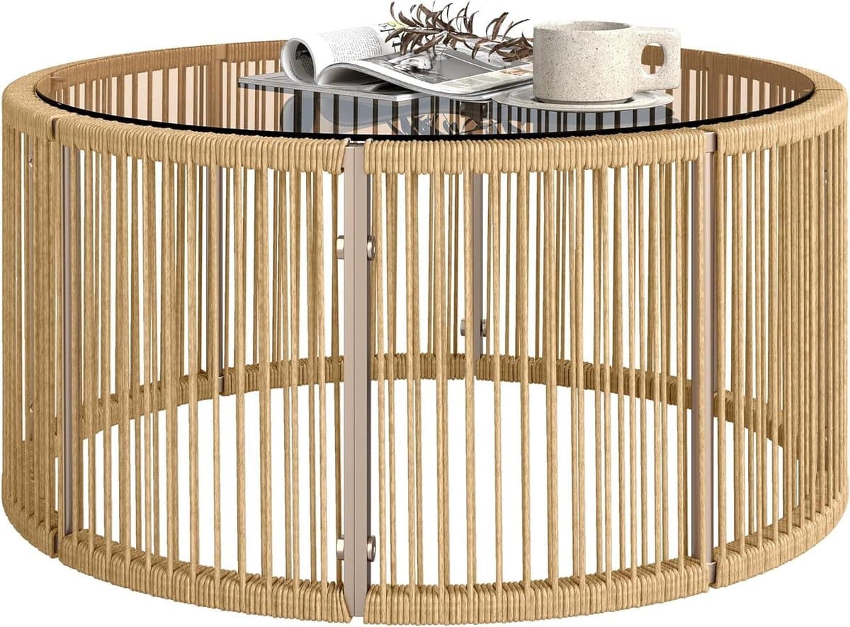 bijzettafel polyrotan koffietafel tuin buiten ontspannen gehard