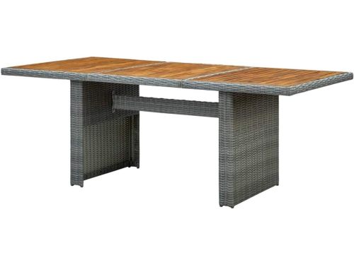 Bijzettafel Polyrotan - Tuinmeubel Tafel - Buiten Leven - Acaciahout