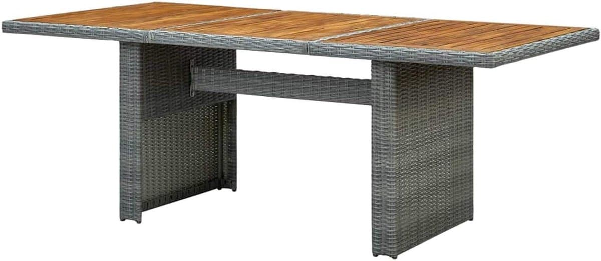 bijzettafel polyrotan tuinmeubel tafel buiten leven acaciahout