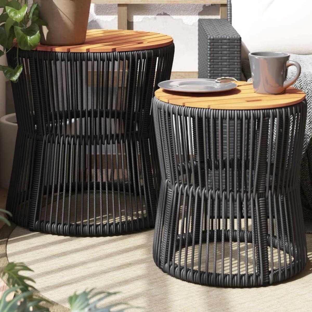 bijzettafels tuin set van twee buiten genieten