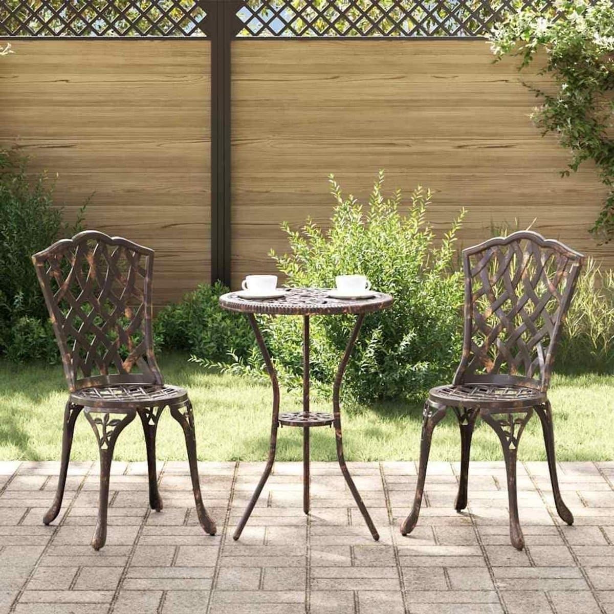 bistroset 3 delig terrasmeubelen buiten dineren aluminium constructie