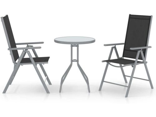 Bistroset 3-delig - Terrasmeubels Balkonset - Buiten Zitten - Verstelbare