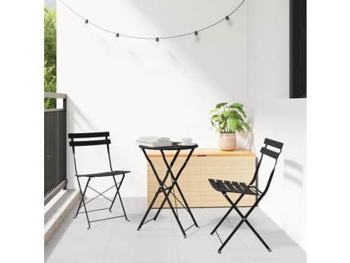 Bistroset 3-delig - Terrasmeubilair Balkonset - Buiten Eten - Inklapbaar