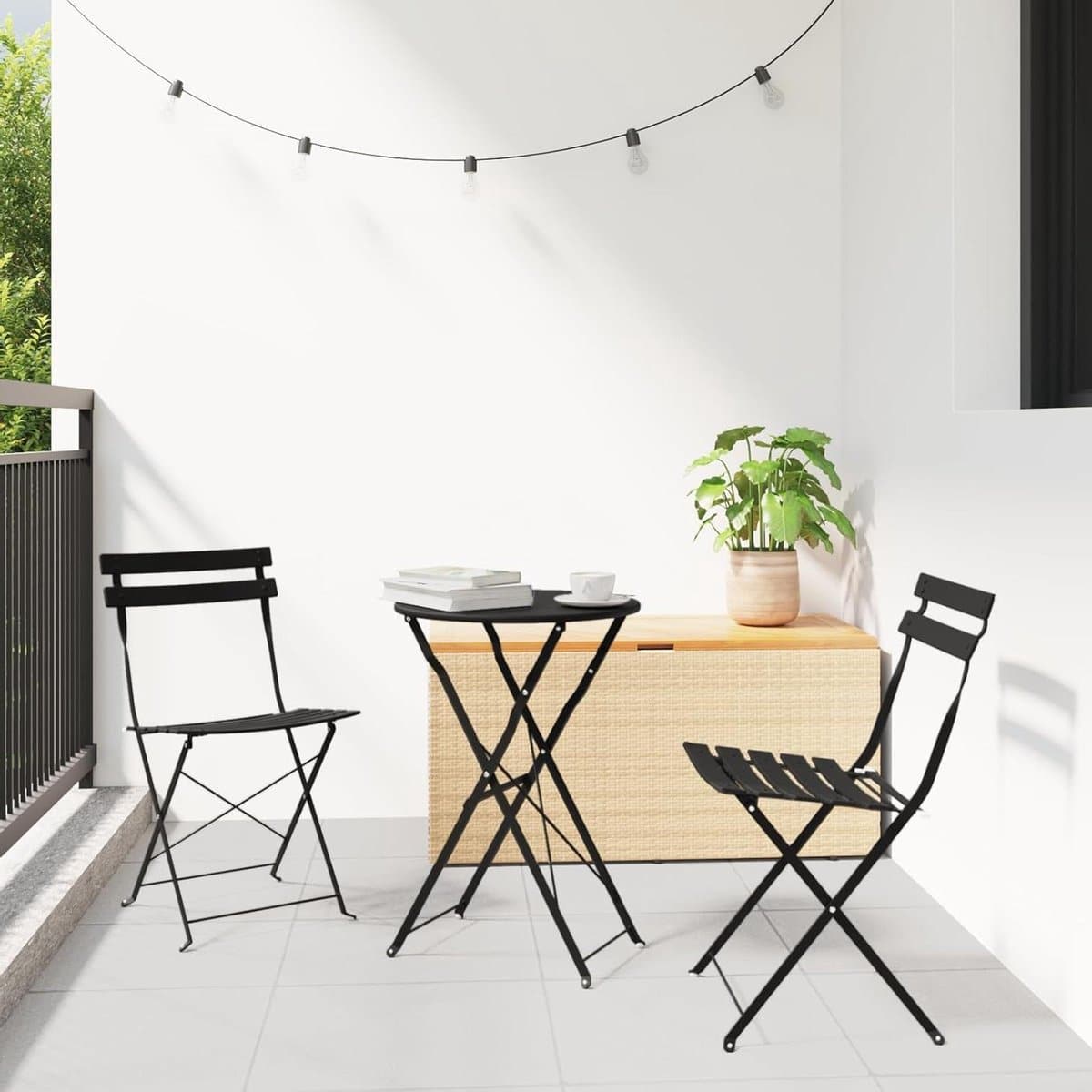 bistroset 3 delig terrasmeubilair balkonset buiten eten inklapbaar