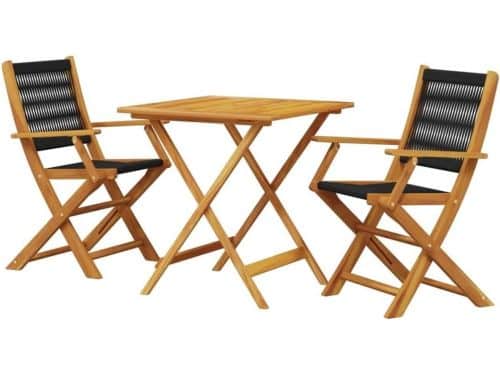 Bistroset 3-delig - Terrasmeubilair Balkonset - Buiten Zitten - Massief
