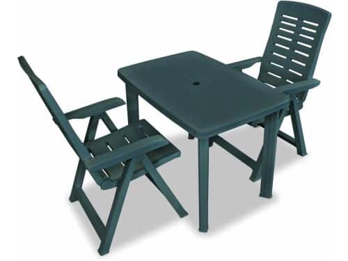 Bistroset 3-delig - Terrasmeubilair - Buiten dineren - Verstelbare stoelen