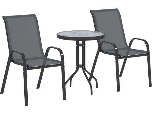 Bistroset 3-delig - Tuinmeubelset Balkon - Buiten Zitten - Stapelbare