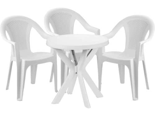 Bistroset 4-delig - Tuinset rond - Buiten dineren - Stapelbare