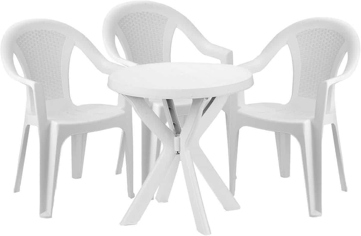 bistroset 4 delig tuinset rond buiten dineren stapelbare
