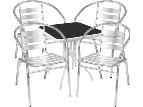 Bistroset 5-delig - Tafel met stoelen - Genieten op terras