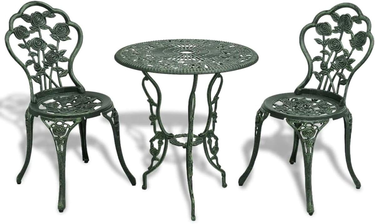 bistroset gegoten aluminium tuintafel stoelen buiten ontspannen