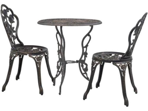 Bistroset gegoten aluminium - Tuintafelset elegant - Buiten genieten