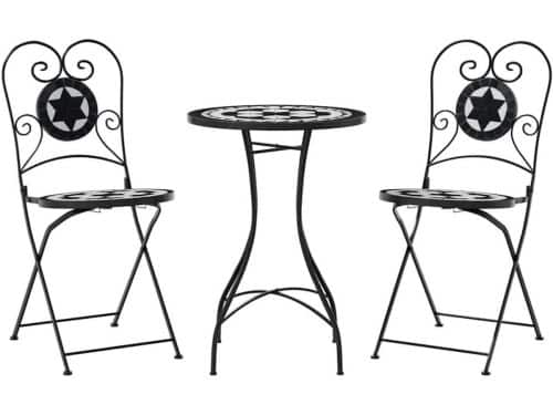 Bistroset ijzer keramiek - Tafel stoelen set - Buiten genieten