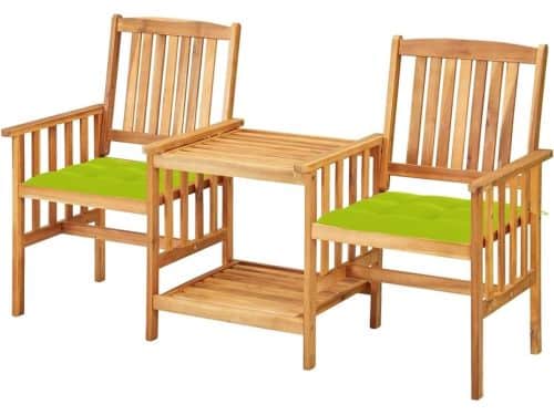 Bistroset met kussens - Houten tuinmeubel - Buiten genieten