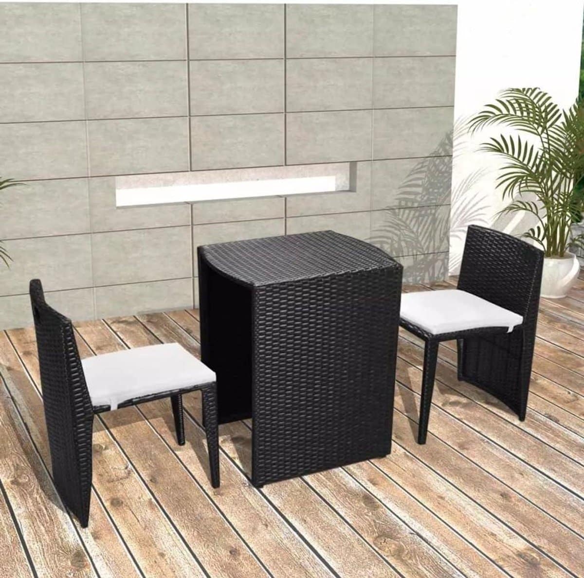 bistroset met kussens terrasmeubilair buiten dineren ruimtebesparend