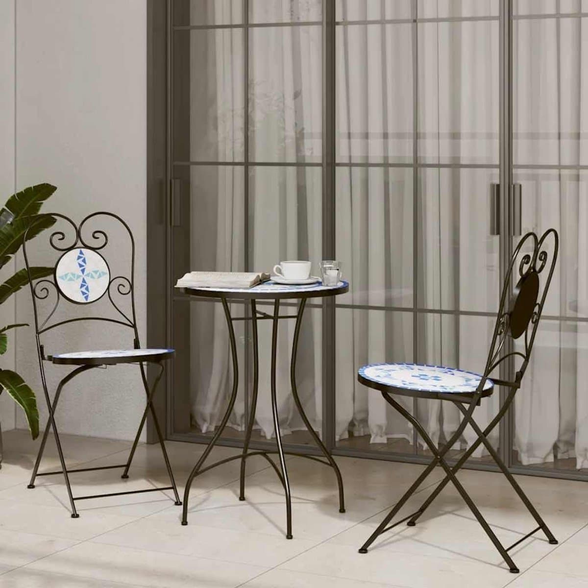 bistroset mozaïek balkonset tafel stoelen buiten zitten