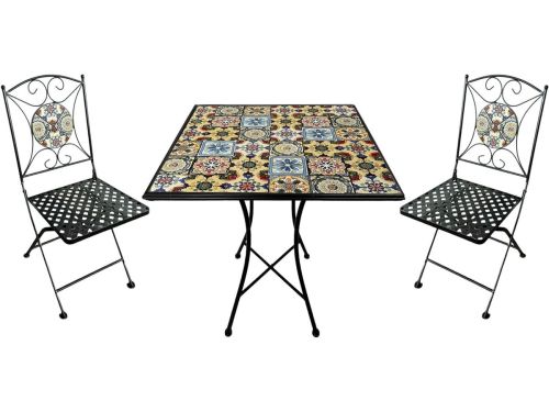 Bistroset Mozaïek - Tafel met stoelen - Buiten Zitten