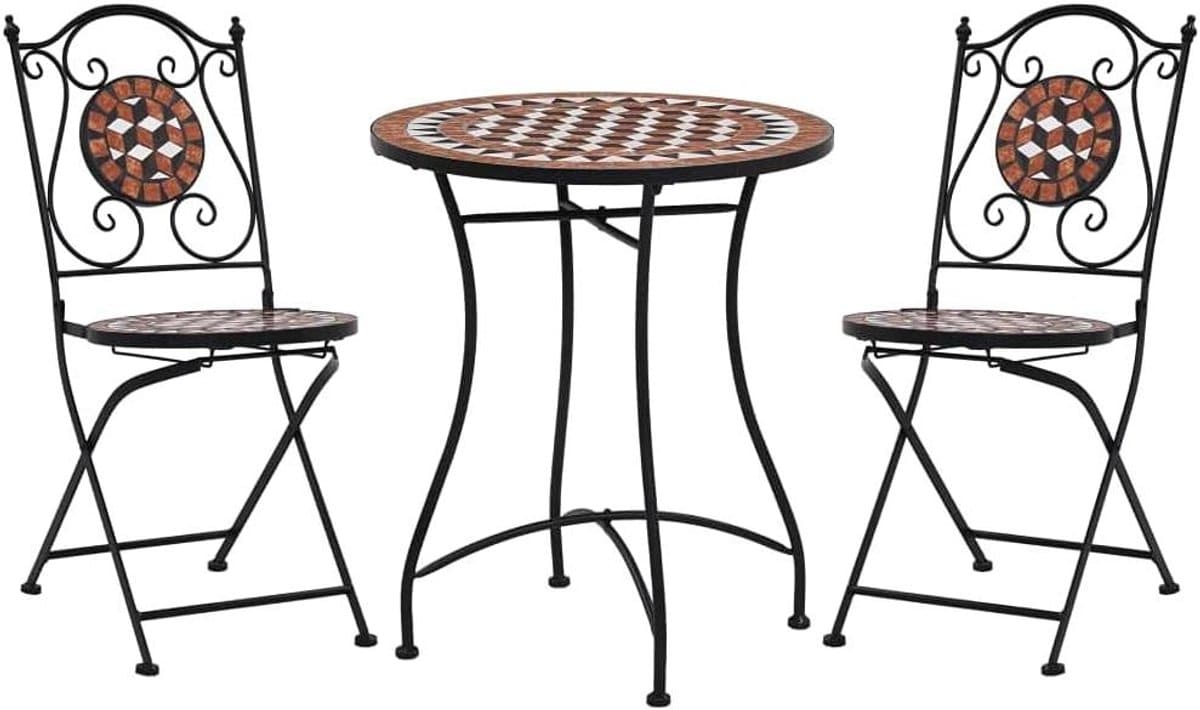 bistroset mozaïek terrasmeubelen set genieten buiten keramische
