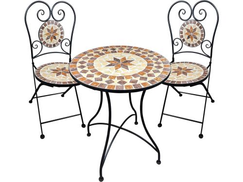 Bistroset Mozaïek - Tuintafel stoelen - Balkon Genieten - Inklapbare