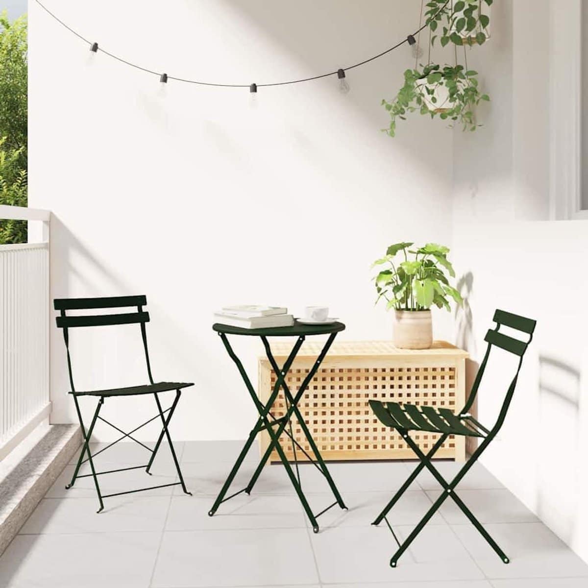 bistroset opvouwbaar tafel en stoelen buiten zitten