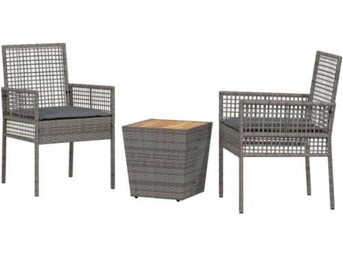 Bistroset Polyrotan - Terrasmeubelen Set - Buiten Zitten - Acaciahouten