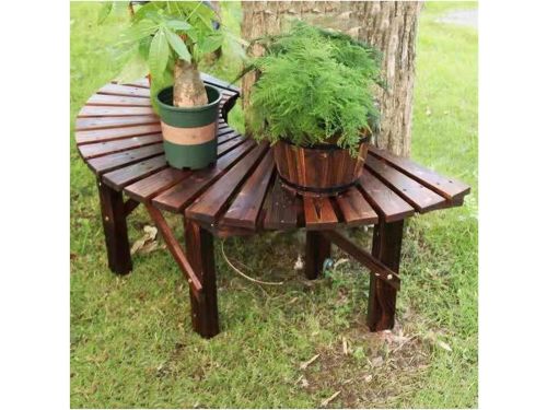 Boombank Halfrond - Boomzit Bankje - Tuin Ontspanning - Massief