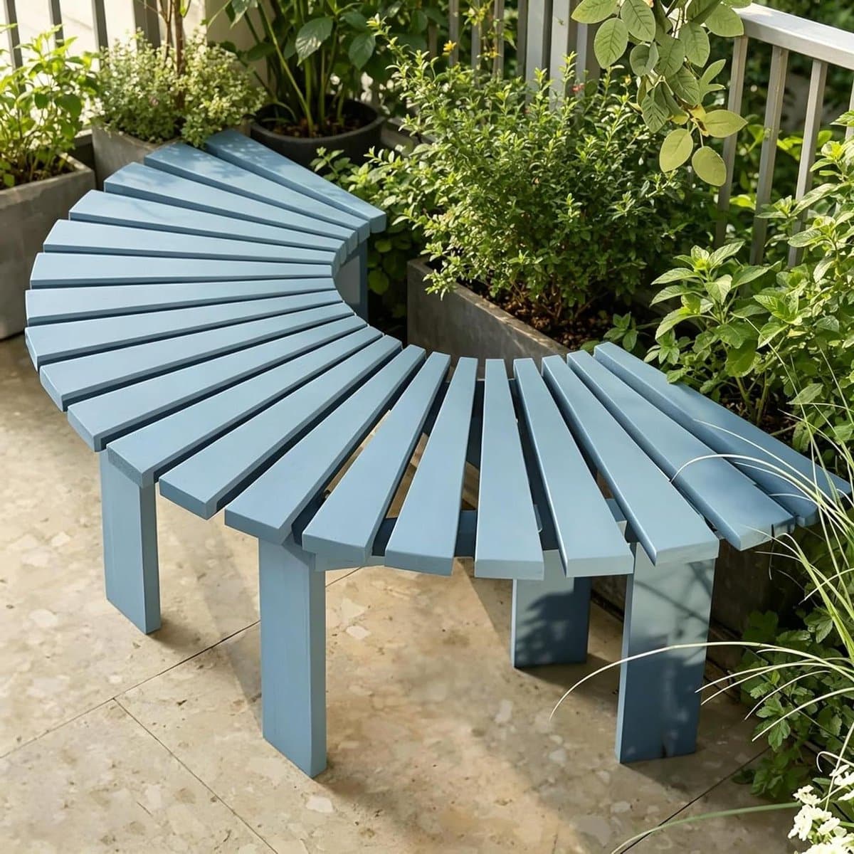 boombank massief hout modulaire zitbank ontspannen buiten
