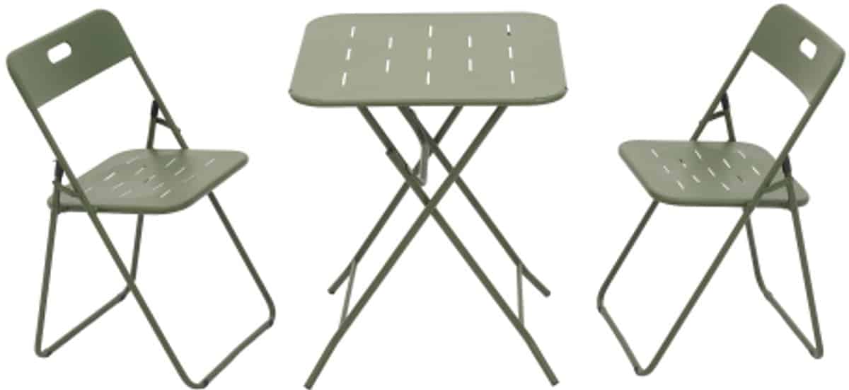 buiten 3 delig opvouwbaar bistroset met e coating opvouwbare terrasmeubelset