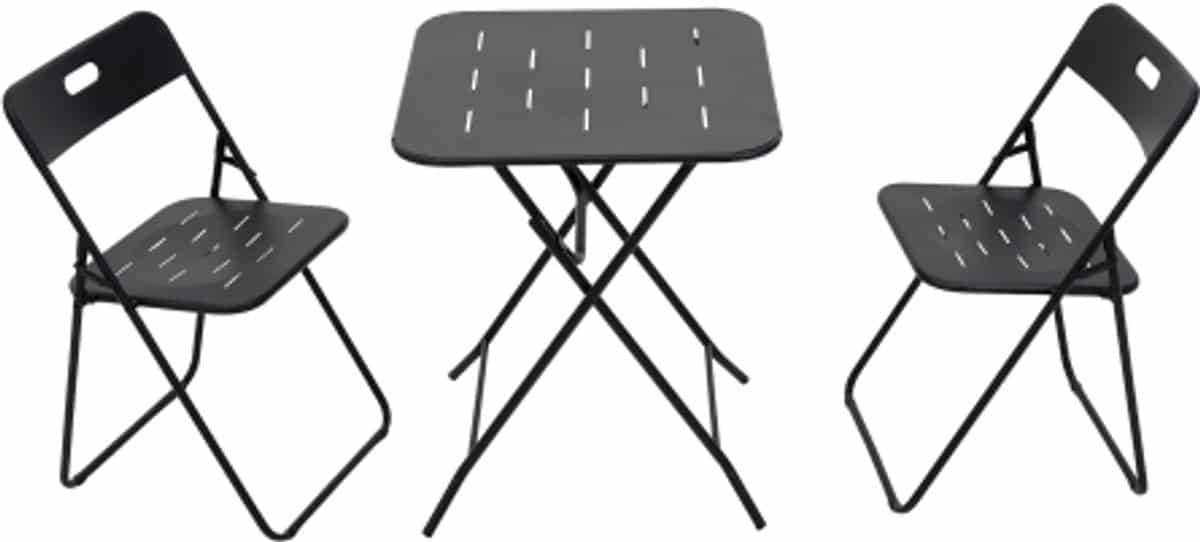 buiten 3 delig opvouwbaar bistroset met e coating opvouwbare terrasmeubelset
