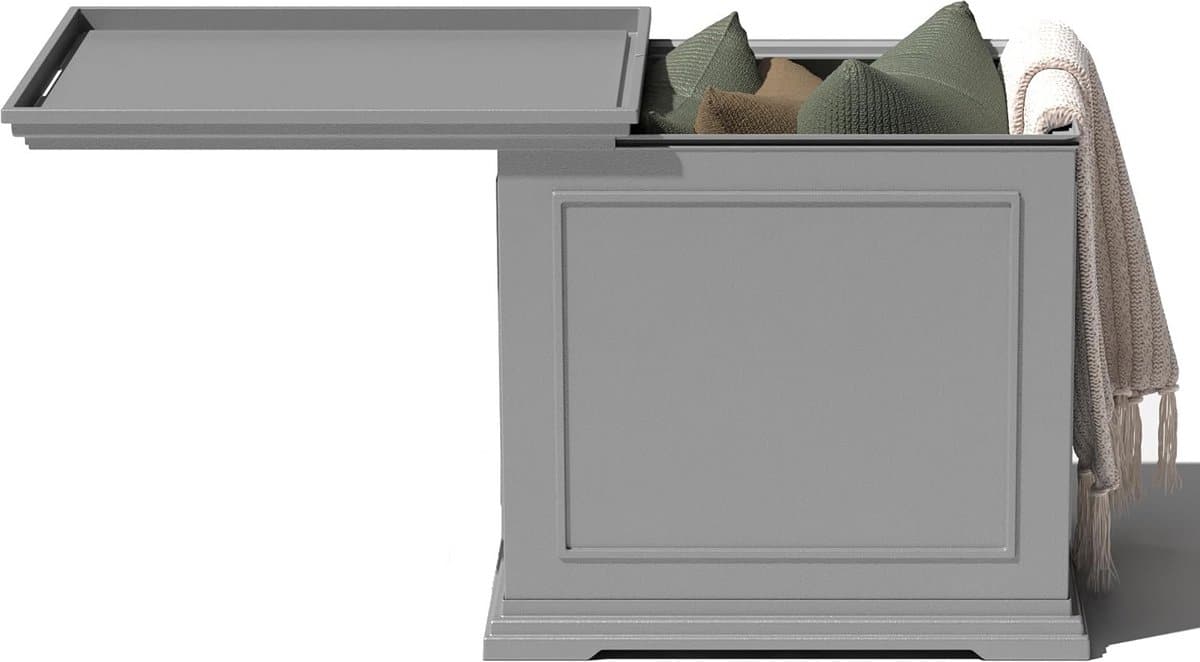 buiten bijzettafel met opbergruimte en afneembaar dienblad