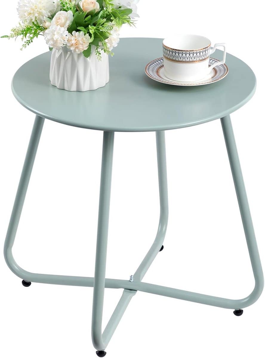 buiten bijzettafel ronde tuintafel genieten van buiten
