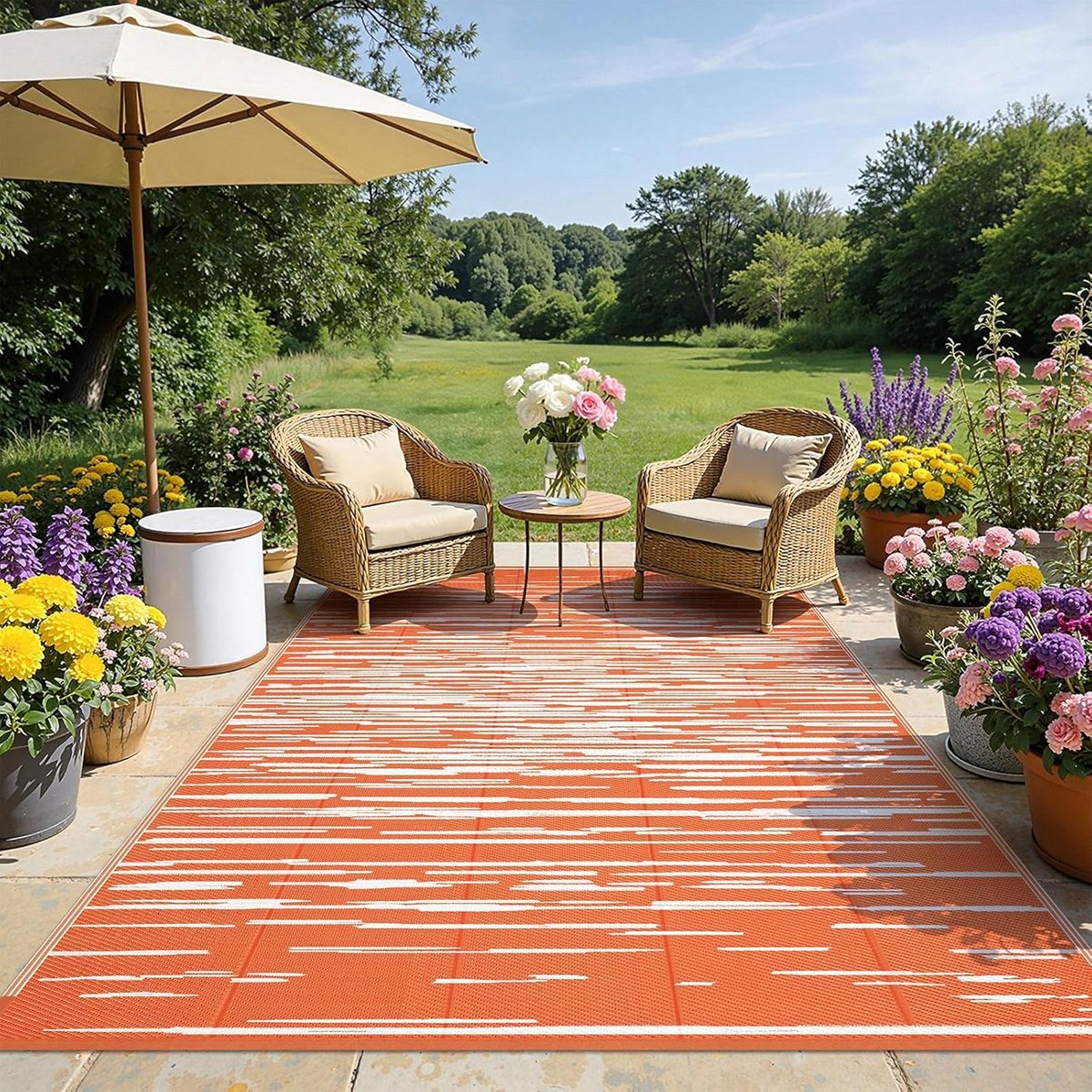buitenkleed terraskleed picknickkleed buiten genieten omkeerbaar uv bestendig