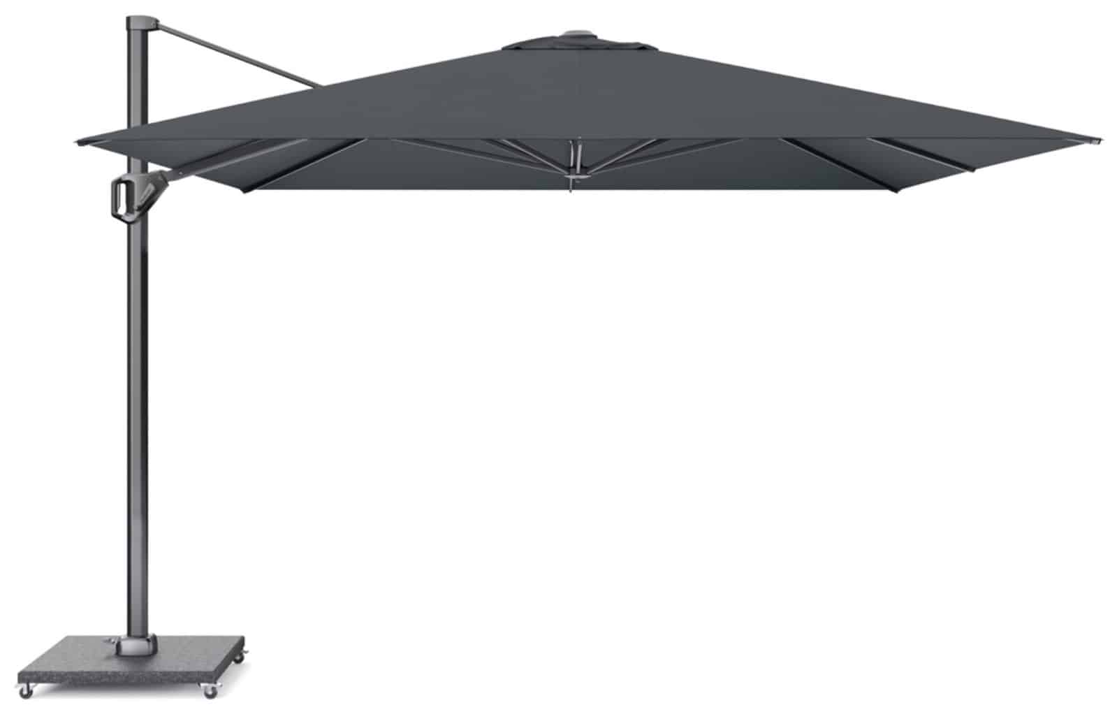 challenger t1 premium 350×350 cm faded black zweefparasol zonwering platinum platinum