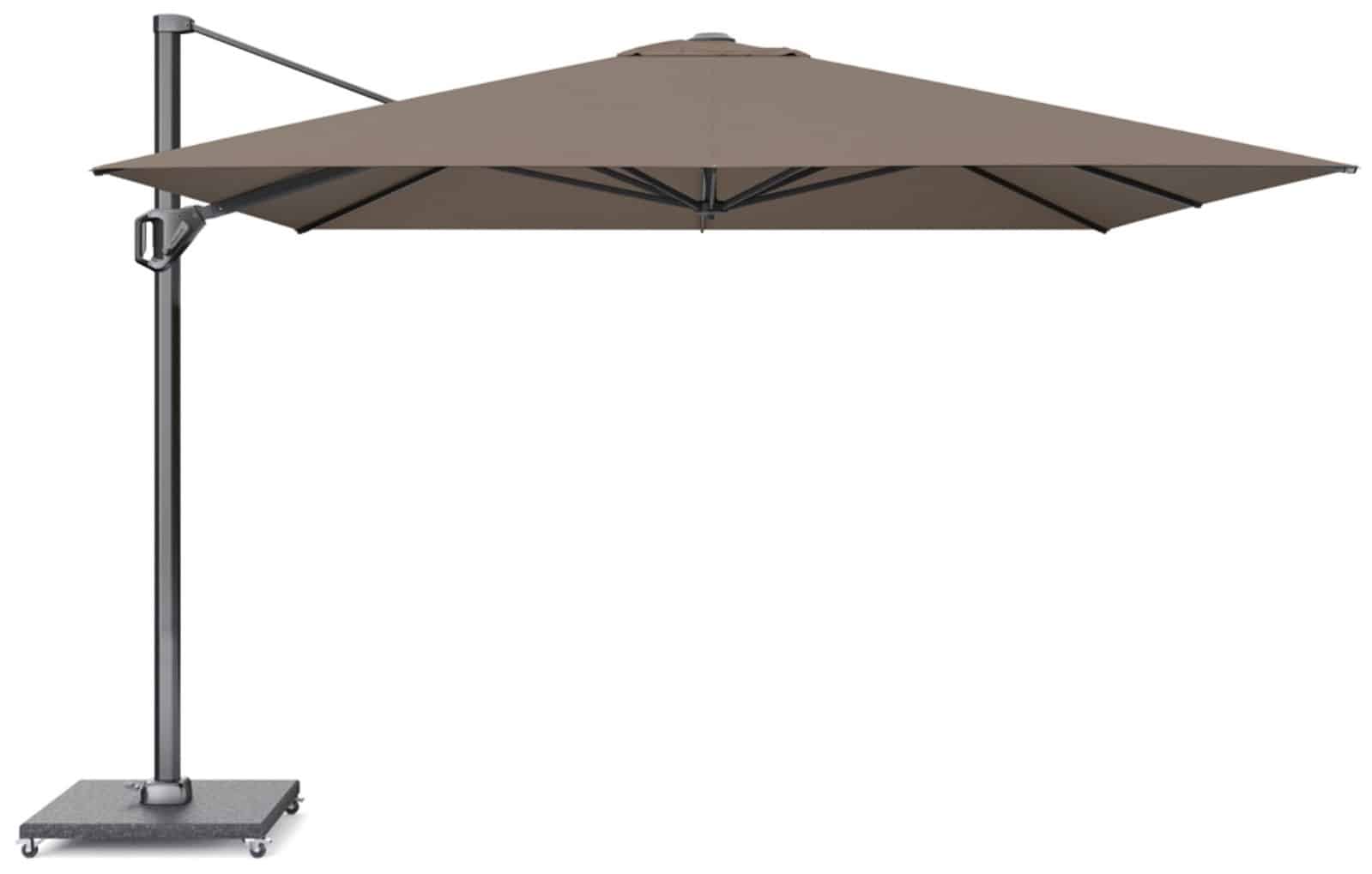challenger t1 premium 350×350 cm havana zweefparasol zonwering platinum platinum
