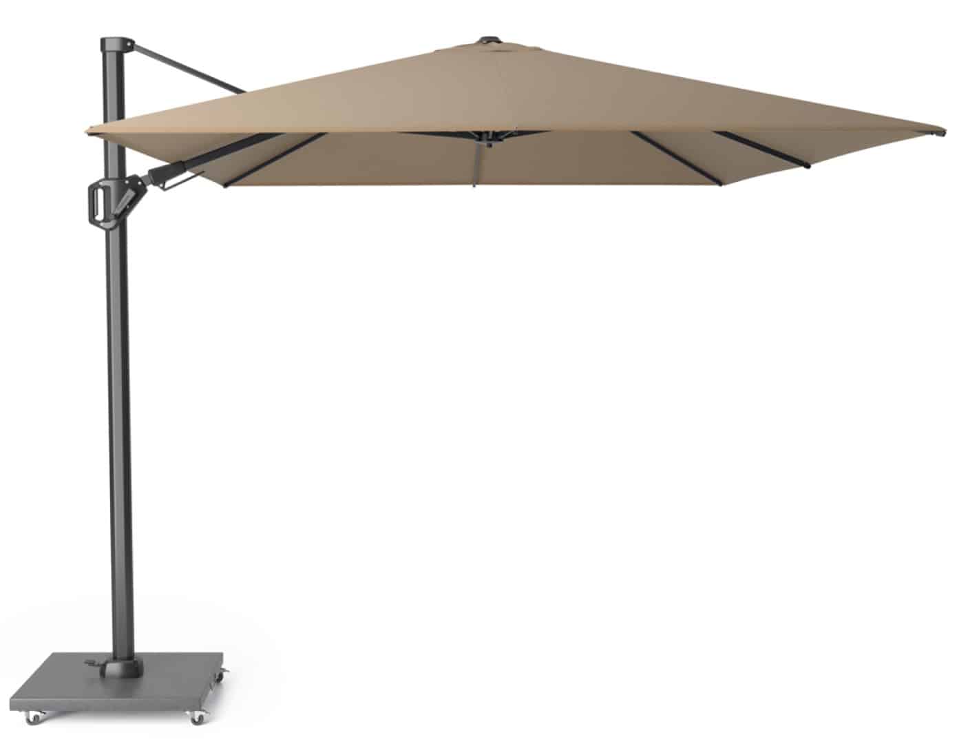 challenger t2 350×260 cm taupe zweefparasol zonwering platinum platinum