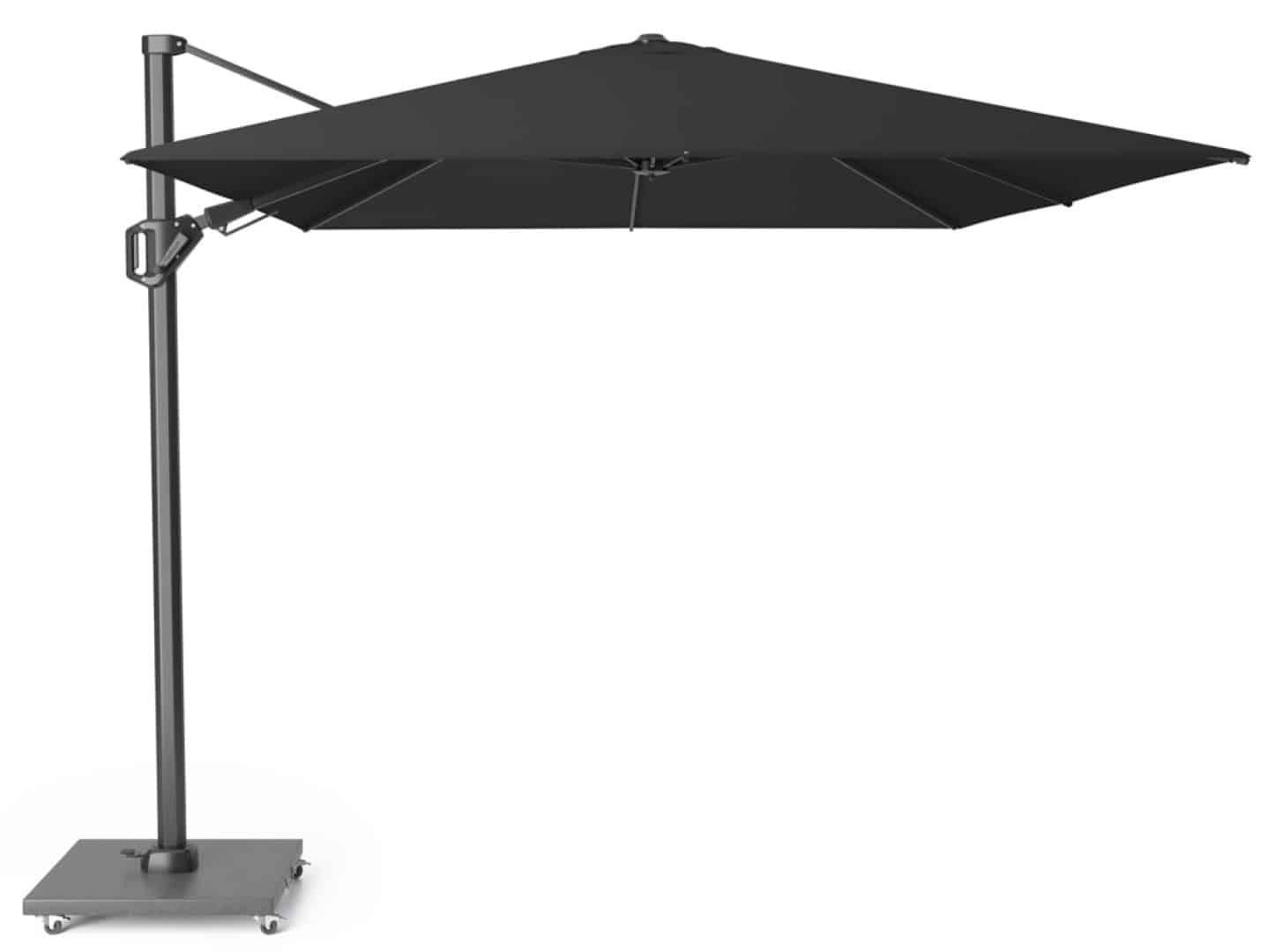challenger t2 350×260 cm zwart zweefparasol zonwering platinum platinum