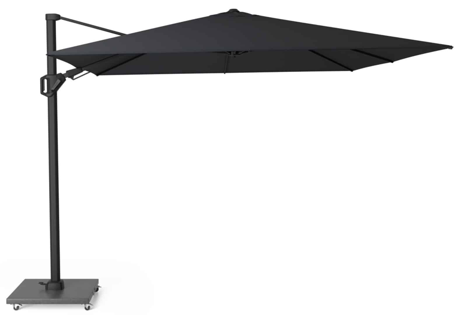 challenger t2 premium 300×300 cm jet black zweefparasol zonwering platinum platinum