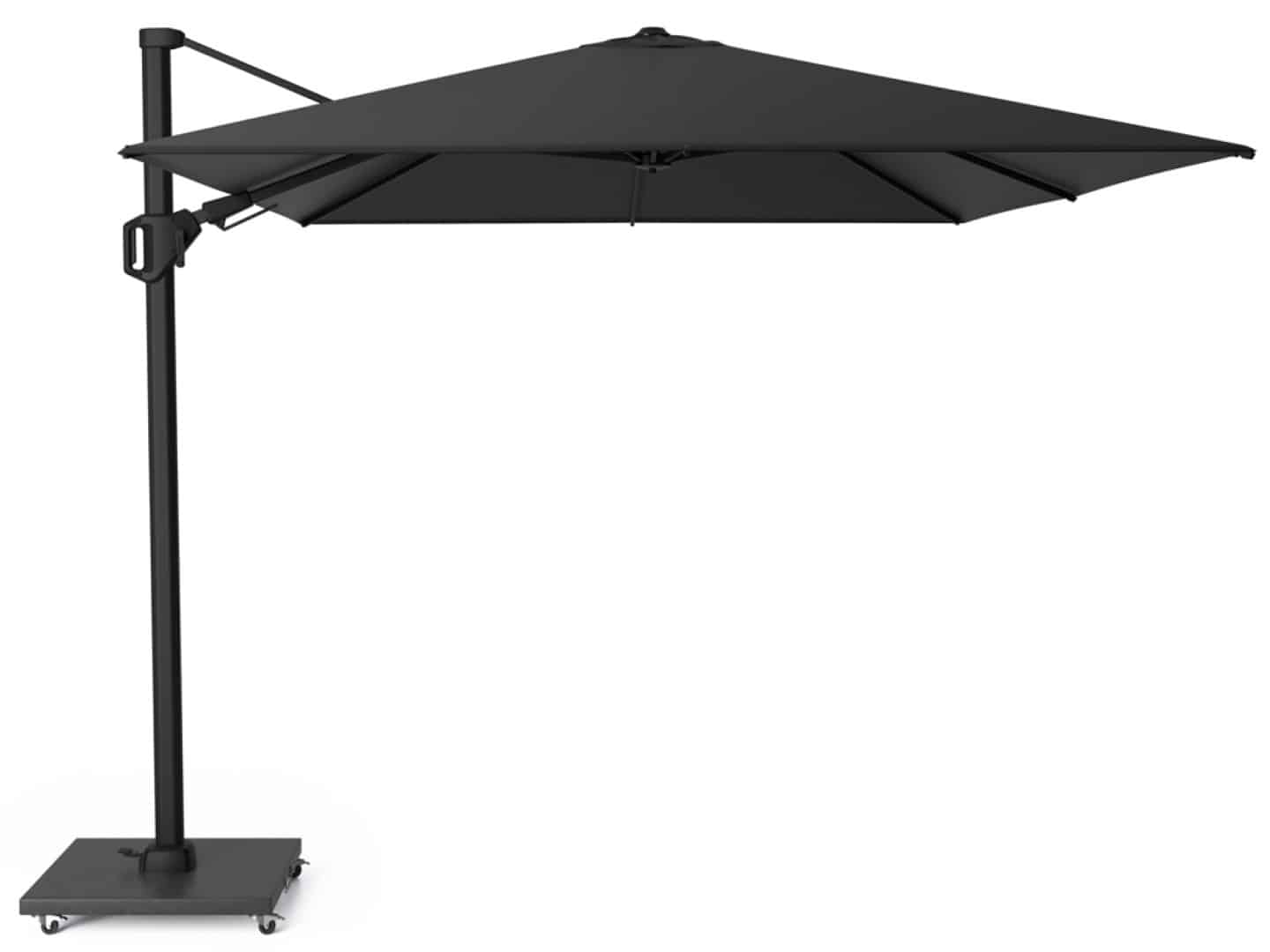challenger t2 premium 350×260 cm jet black zweefparasol zonwering platinum platinum