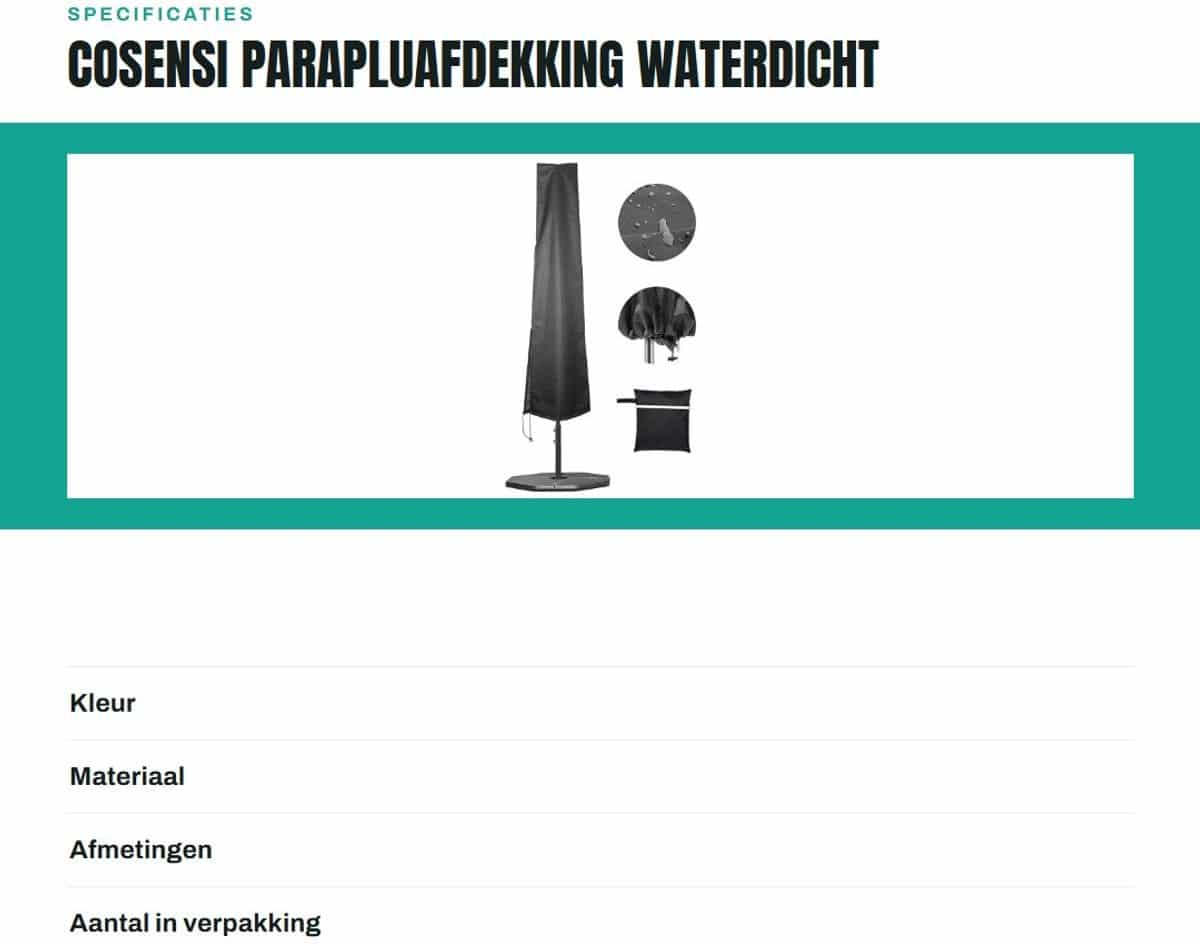 dailygoods parapluafdekking waterdicht uv bestendige hoes oxford stof weerbestendig