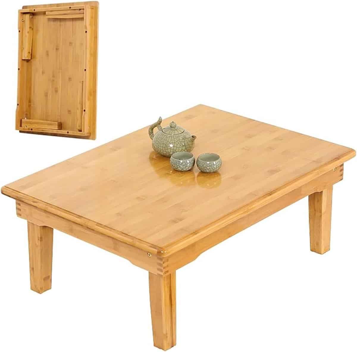 draagbare bijzettafel klaptafel hout buiten eten ruimtebesparend