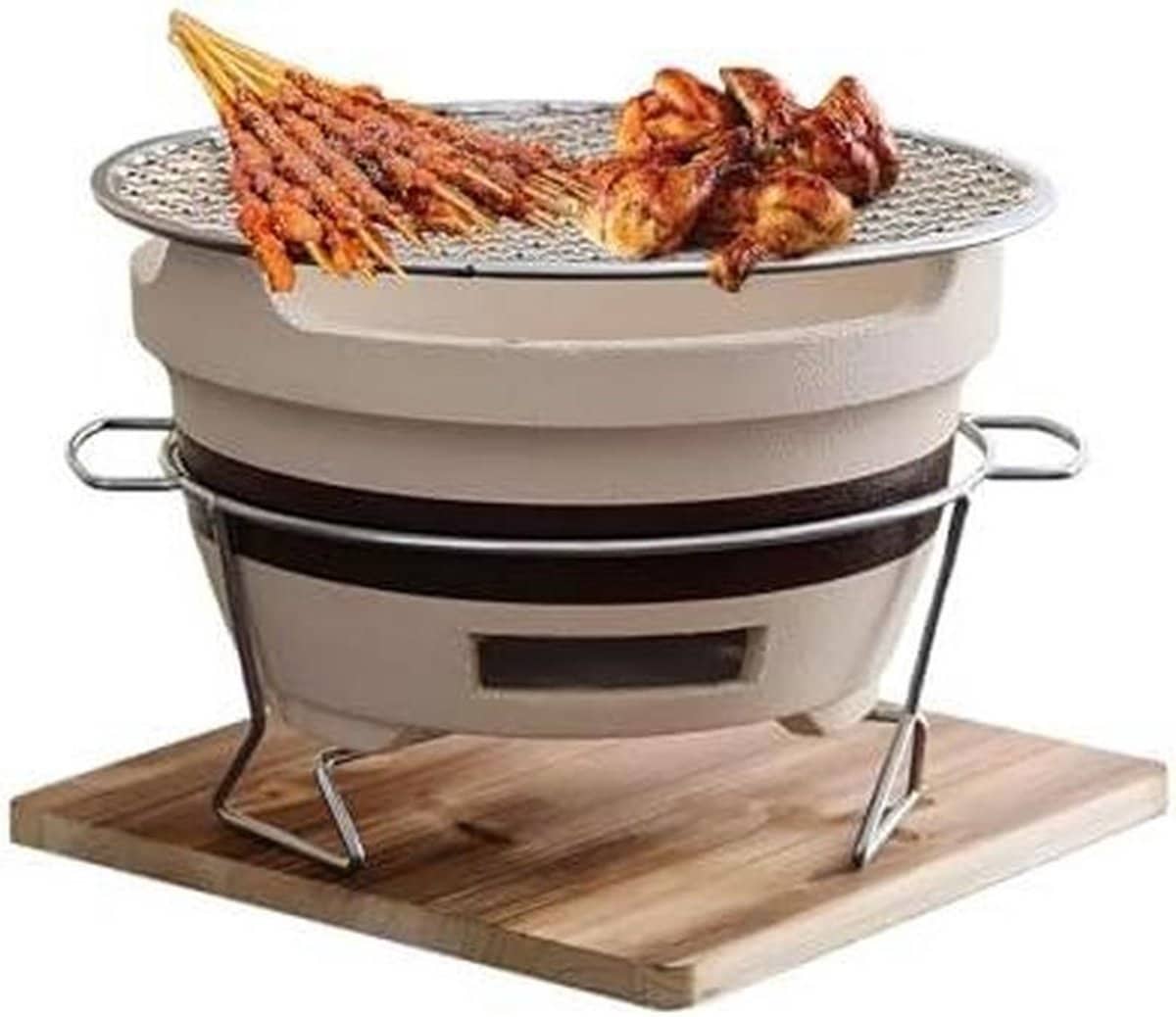 draagbare grillkachel klei bbq buiten koken houten