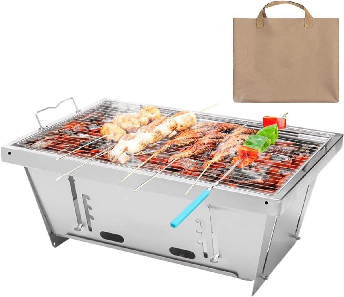 draagbare houtskool grill inklapbare bbq buiten koken