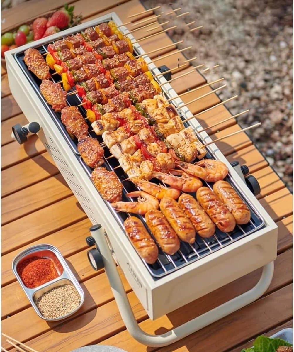 draagbare houtskoolgrill opvouwbare bbq roker buiten koken