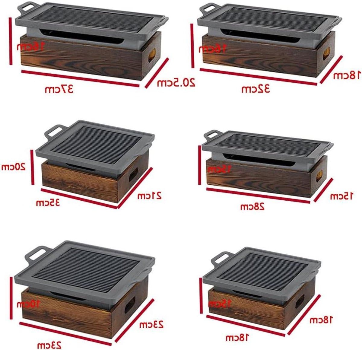 draagbare rookloze koreaanse & japanse bbq grill 18x18x15cm non