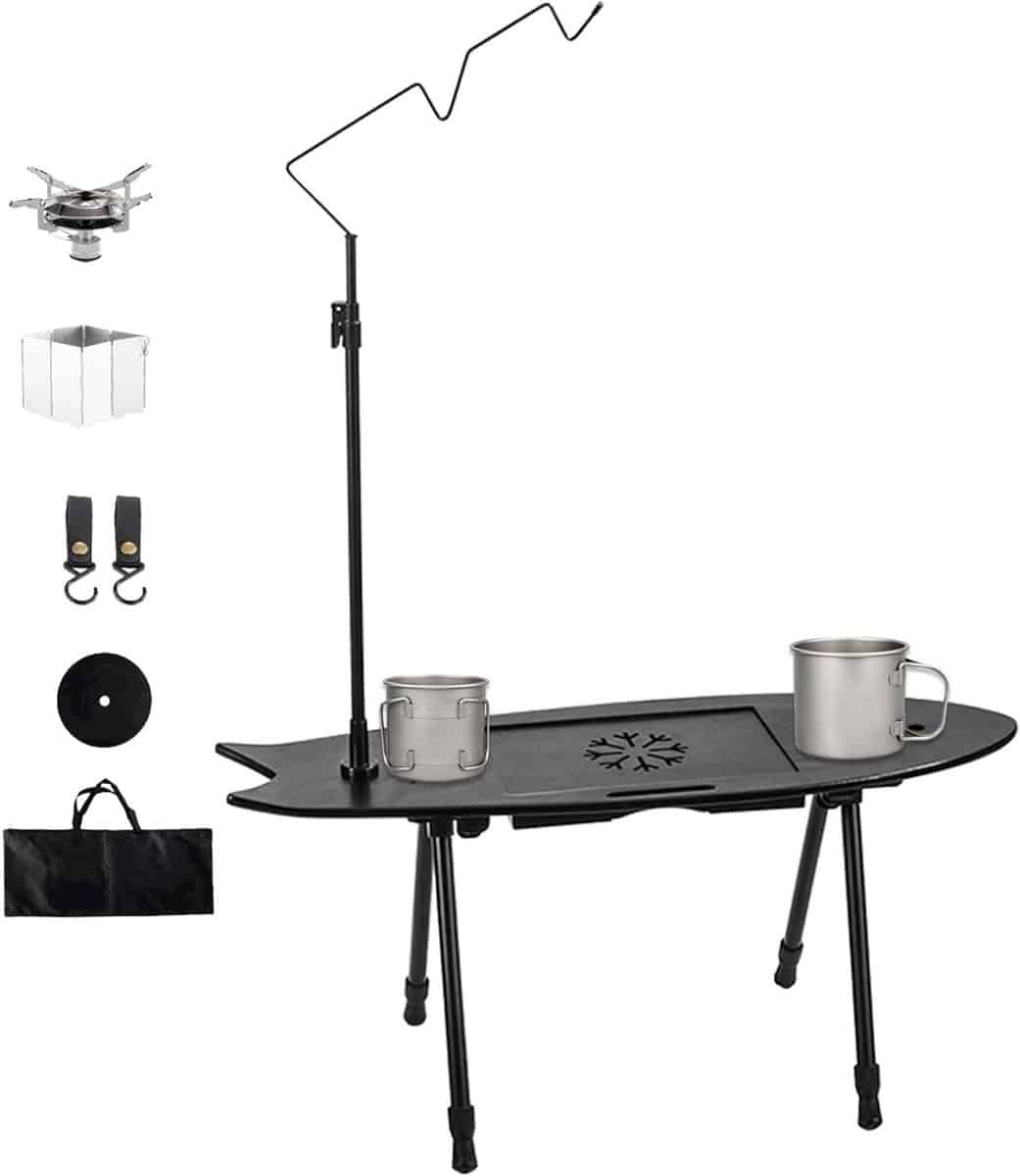 draagbare tafel klaptafel hout outdoor gebruik visvorm