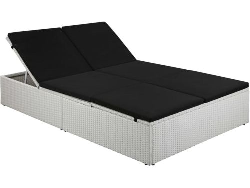 Dubbel ligbed - Tuinbed rotan - Ontspannen buiten - Verstelbare