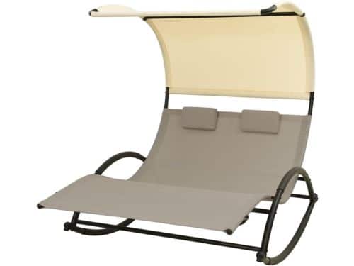 Dubbele Lounger - Dagbed - Buiten Ontspannen - Met Zonnedak