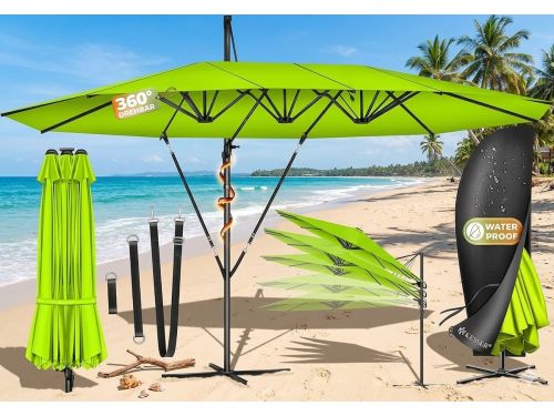 Dubbele Zweefparasol 460 x 270 cm XXL - 360° Draaibaar