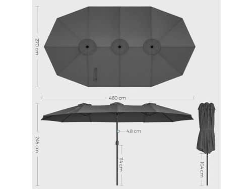 Dubbele Zweefparasol Depauwonen 460 x 270 cm - Extra Grote
