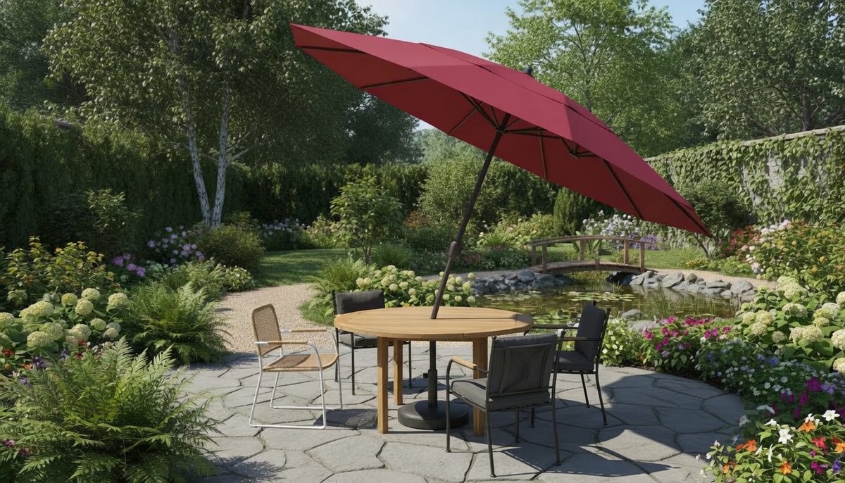 dubbele zweefparasol depauwonen 460 x 270 cm wijnrood